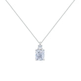 Asfour Crystal Box Chain Necklace With Zircon Emerald Pendant In 925 Sterling Silver-ND0559